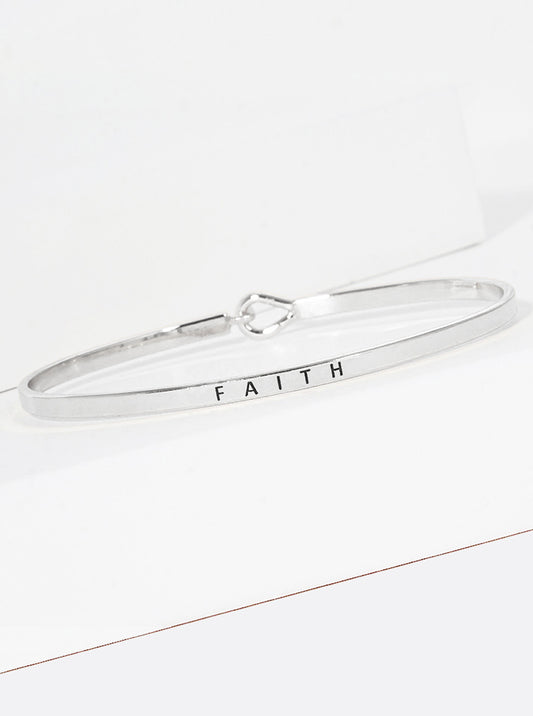 Faith Engraved Inspirational Bangle Bracelet