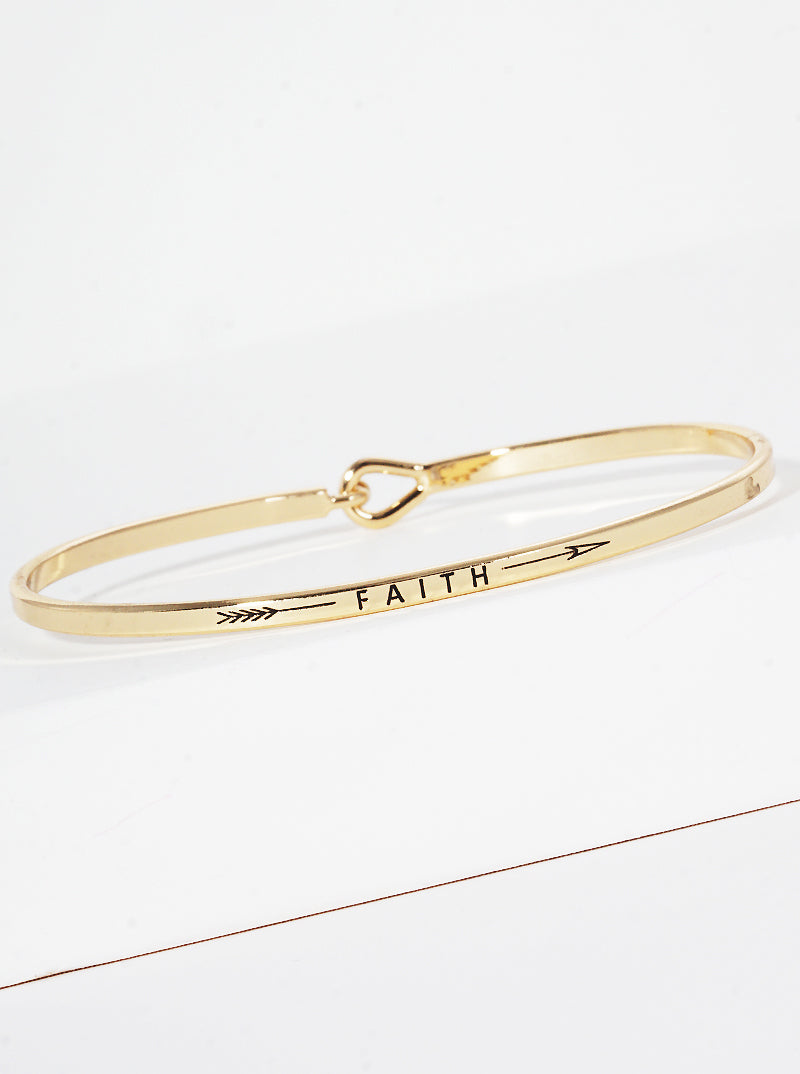Faith Engraved Inspirational Bangle Bracelet