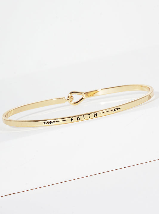 Faith Engraved Inspirational Bangle Bracelet