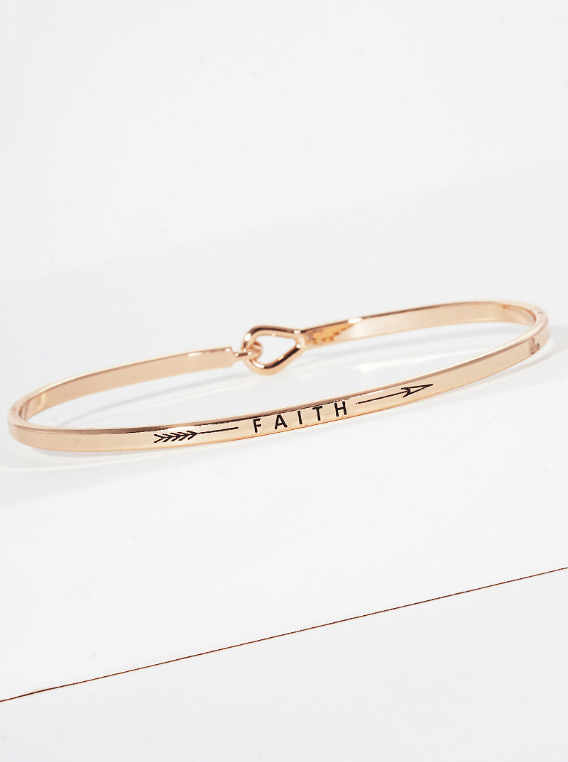 Faith Engraved Inspirational Bangle Bracelet
