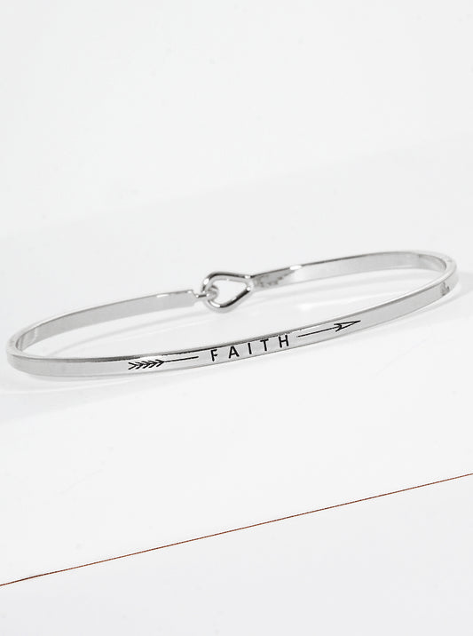 Faith Engraved Inspirational Bangle Bracelet
