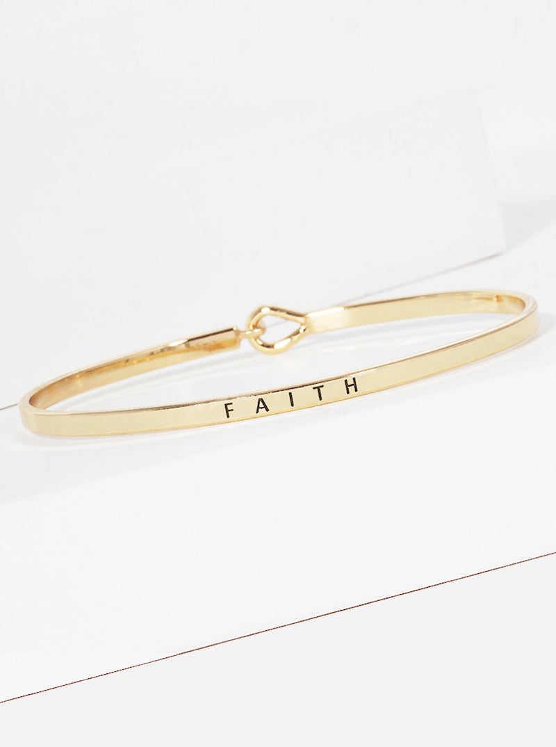 Faith Engraved Inspirational Bangle Bracelet