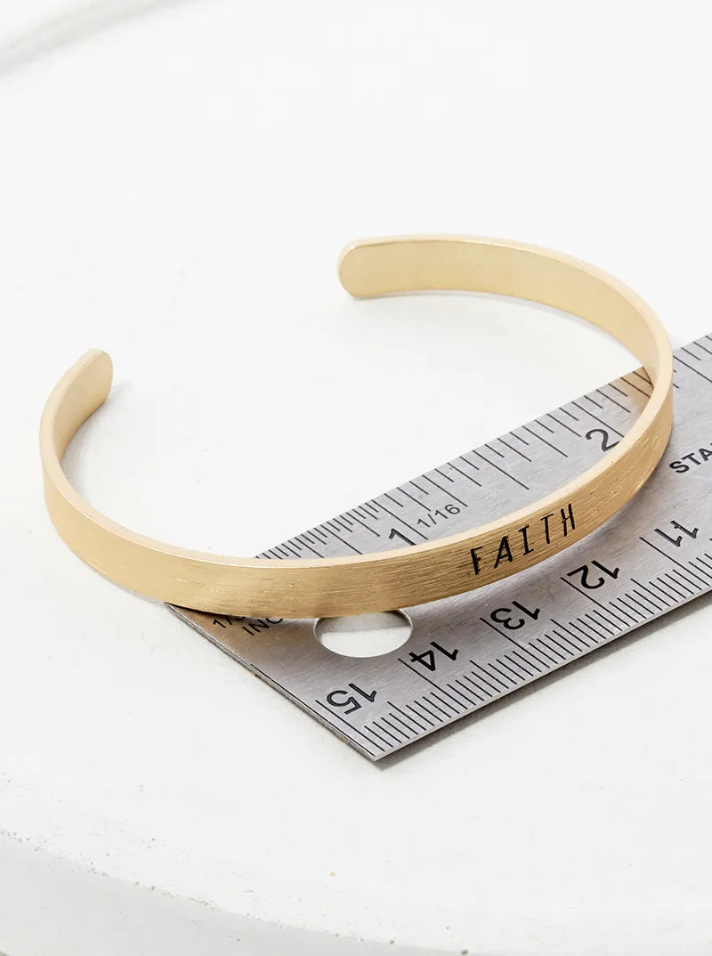 Faith Engraved Inspirational Cuff Bracelet