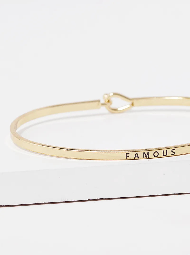 Famous Engraved Inspirational Bangle Bracelet