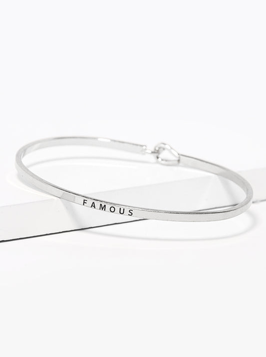 Famous Engraved Inspirational Bangle Bracelet