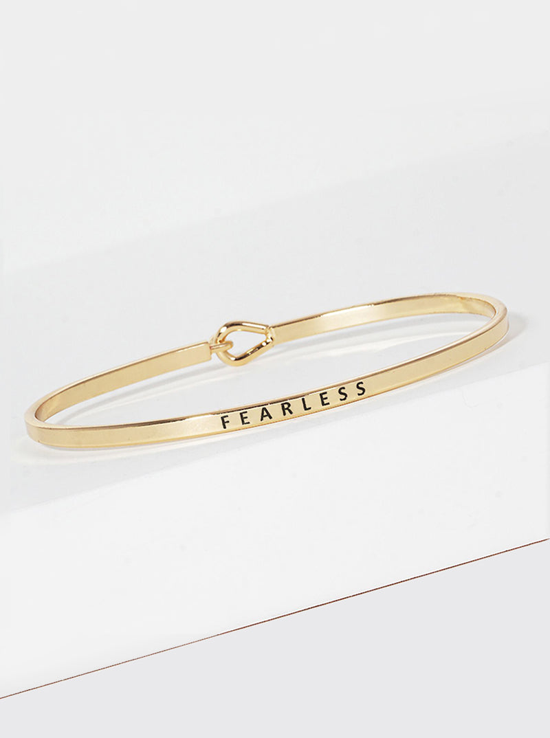 Fearless Engraved Inspirational Bangle Bracelet