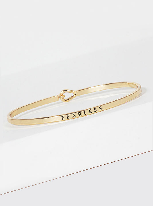 Fearless Engraved Inspirational Bangle Bracelet