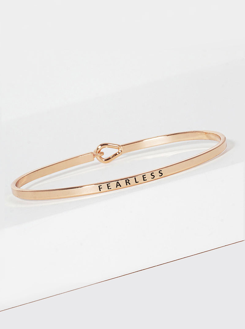 Fearless Engraved Inspirational Bangle Bracelet