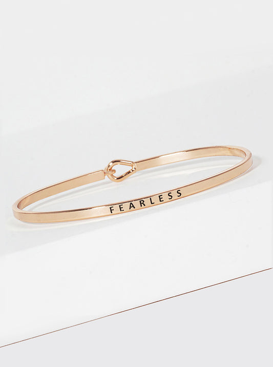 Fearless Engraved Inspirational Bangle Bracelet