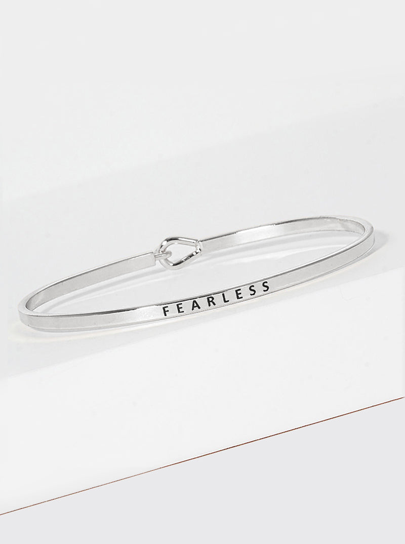 Fearless Engraved Inspirational Bangle Bracelet