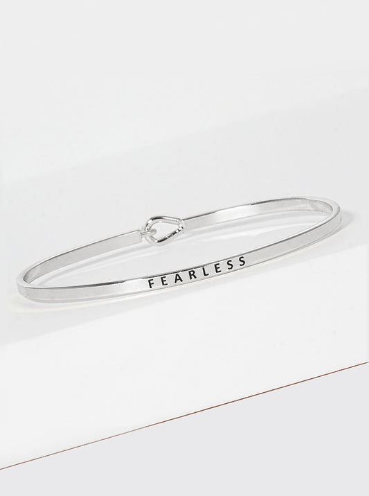 Fearless Engraved Inspirational Bangle Bracelet