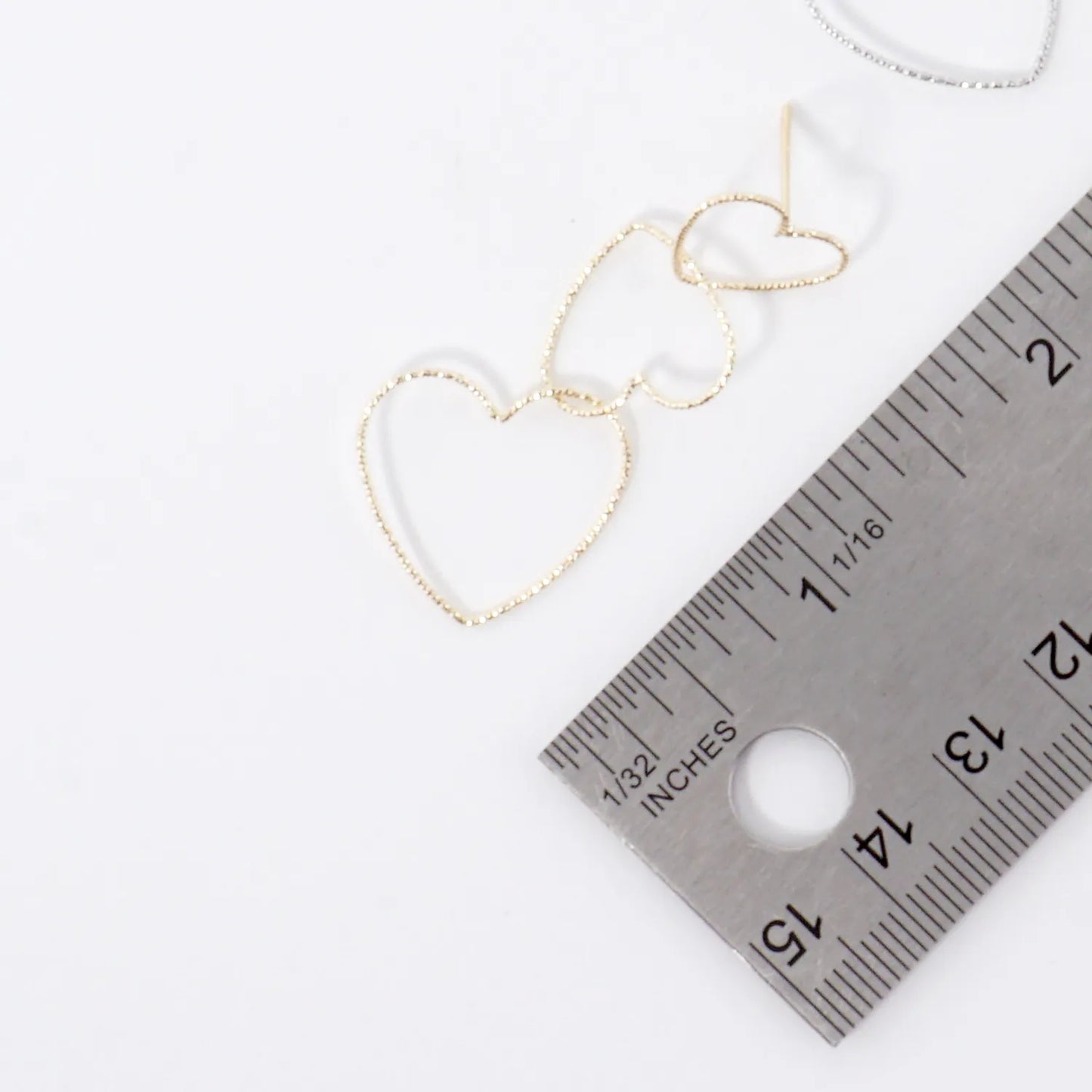 Feather Light PPF Brass Hearts Dangle Earrings