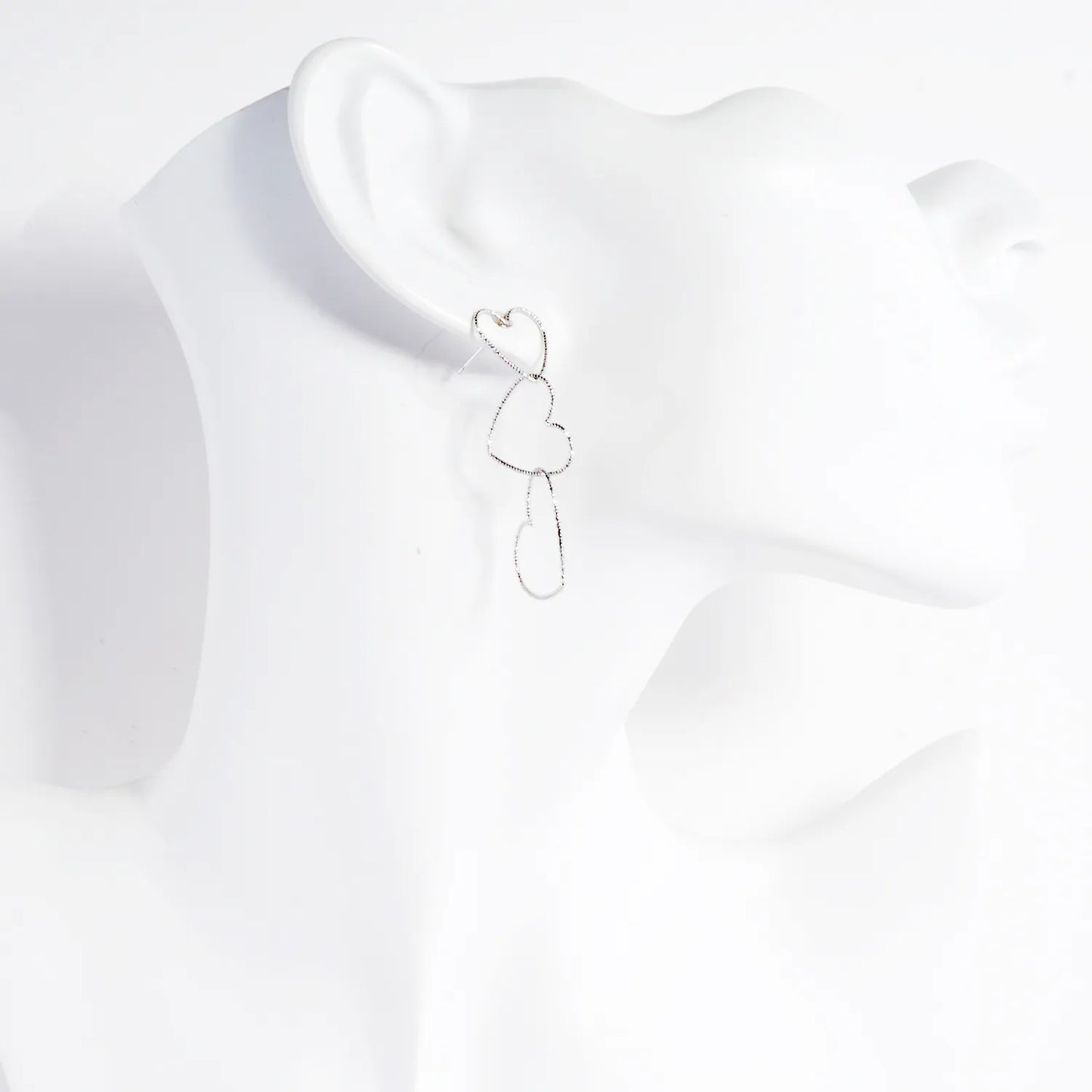 Feather Light PPF Brass Hearts Dangle Earrings