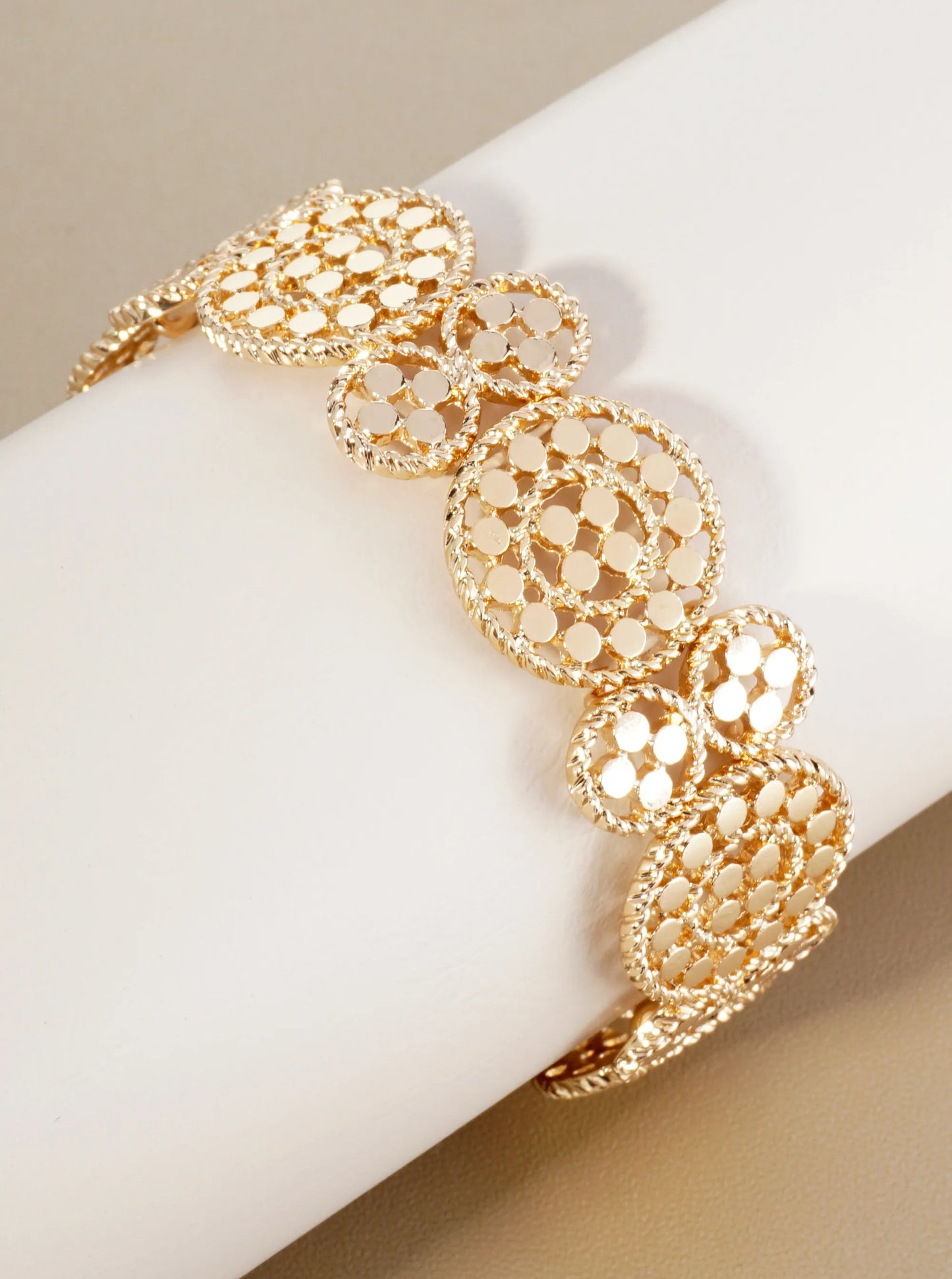Filigree Artistry Metallic Stretch Bracelet