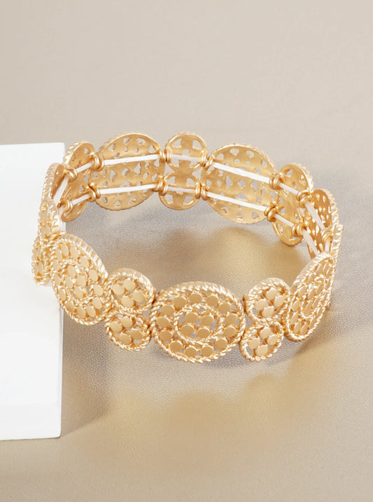 Filigree Artistry Metallic Stretch Bracelet