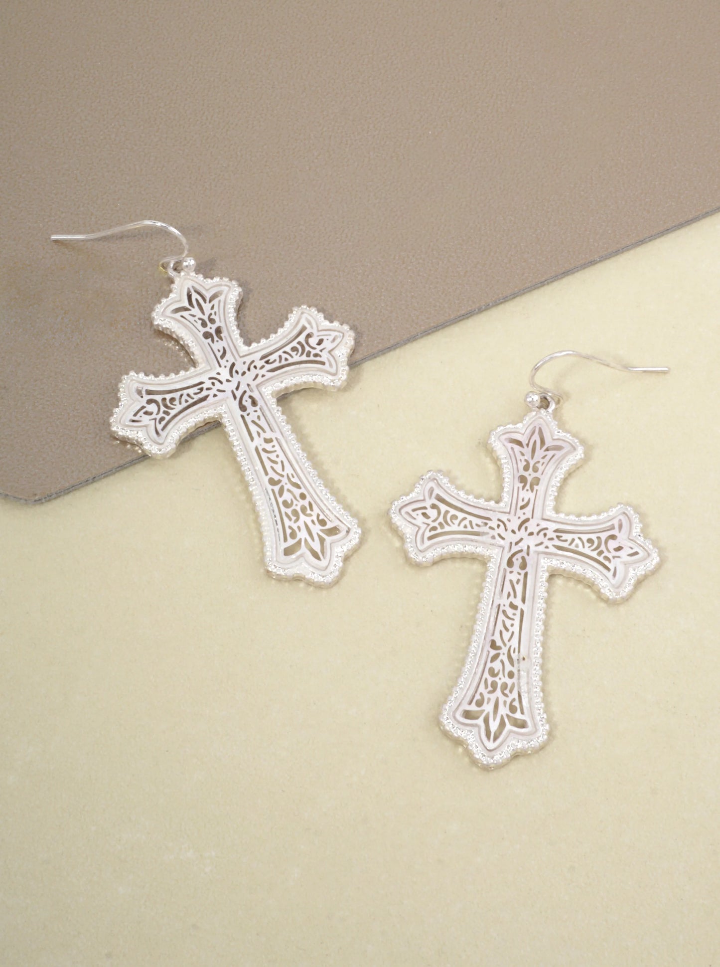 Filigree Cross Dangle Earrings