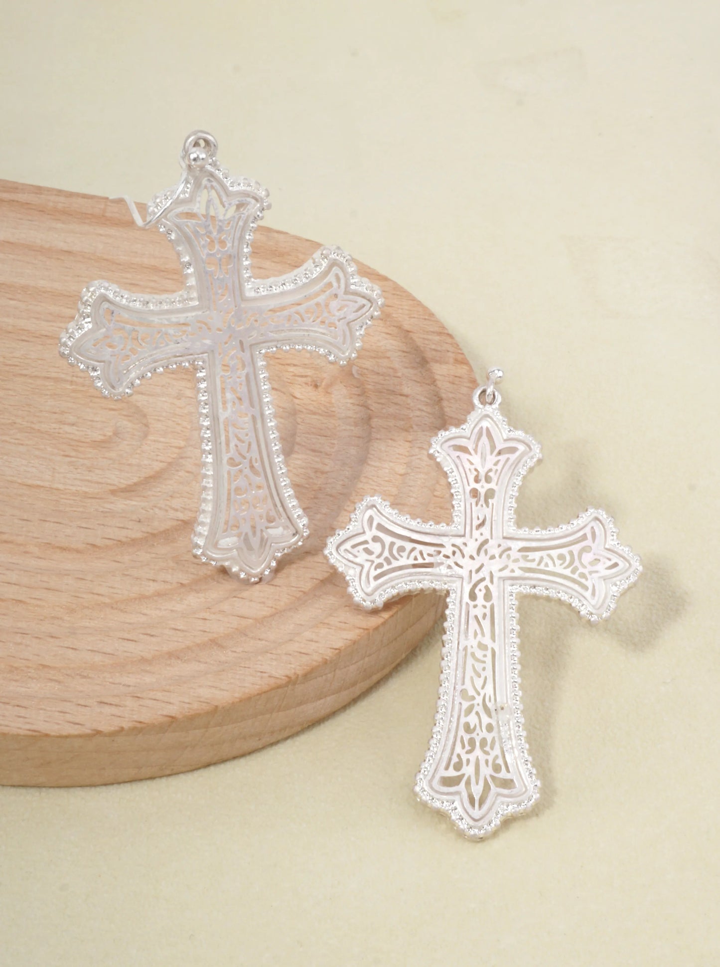 Filigree Cross Dangle Earrings