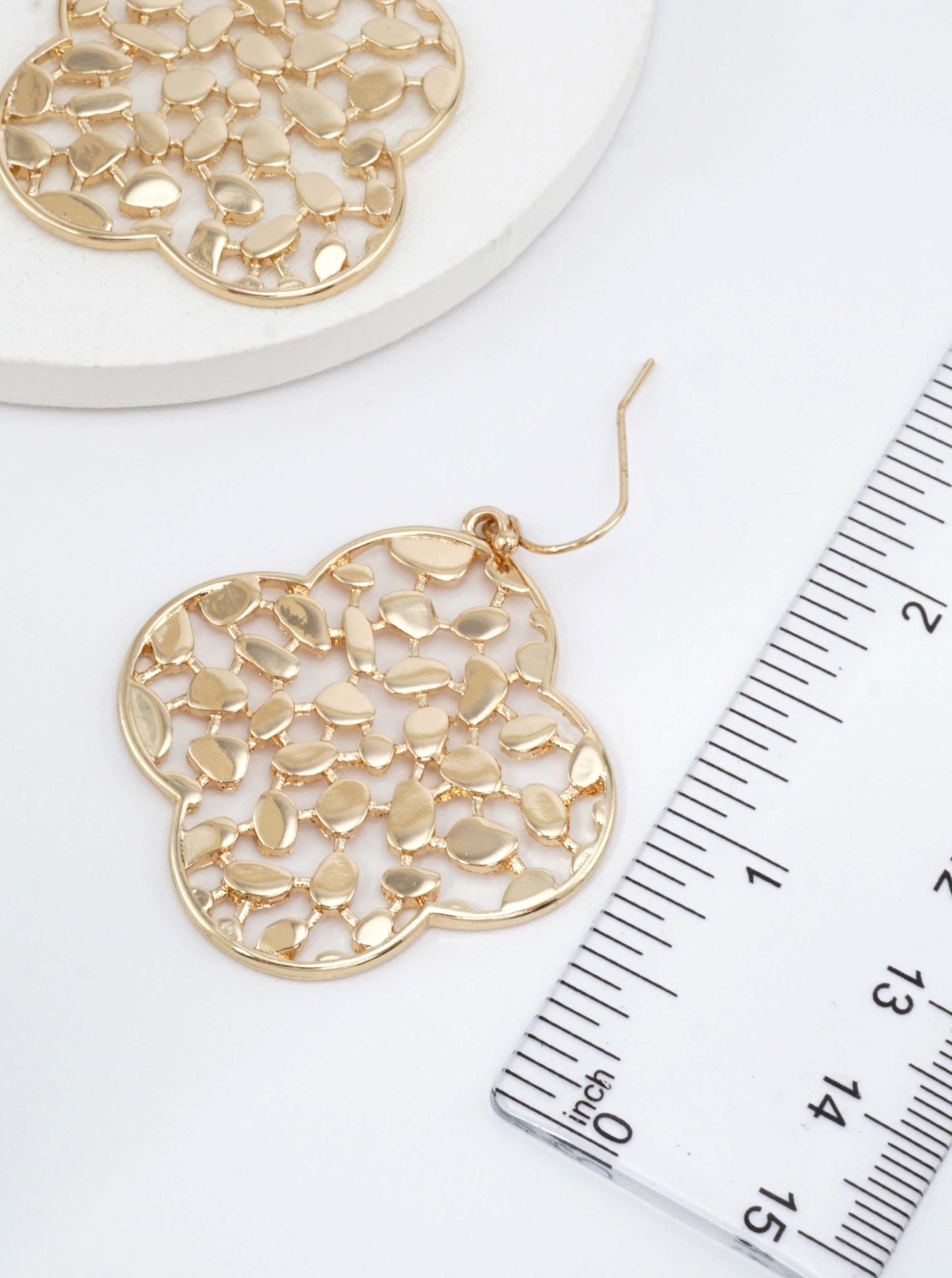 Filigree Quatrefoil Dangle Drop Earrings