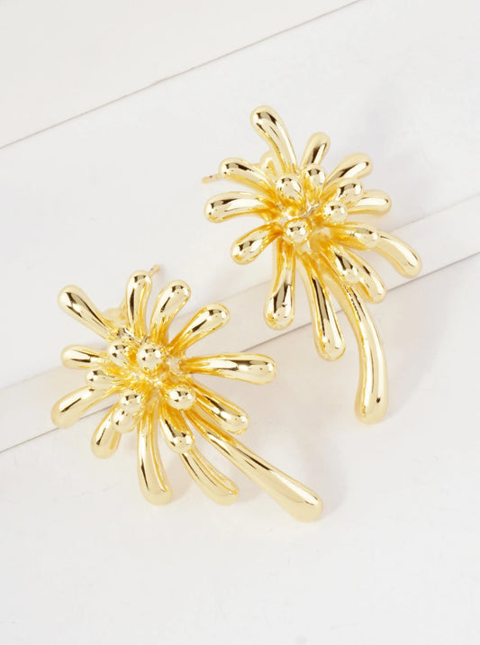 Firework-Inspired 14K-Gold-Dipped Brass Earrings