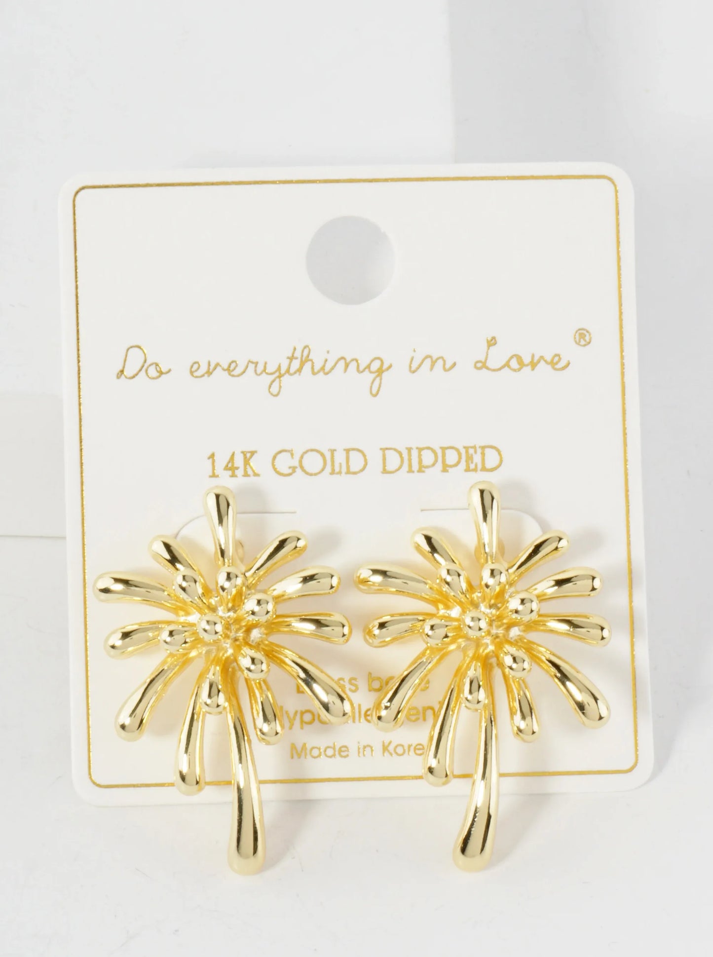 Firework-Inspired 14K-Gold-Dipped Brass Earrings