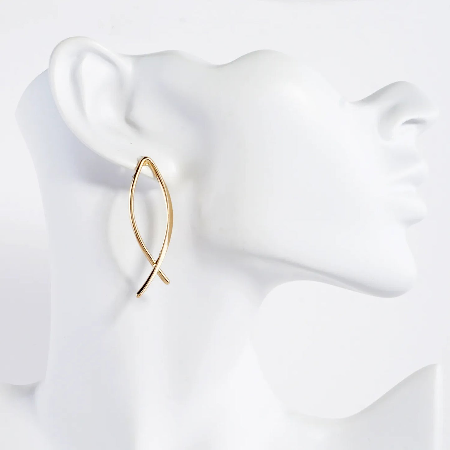 Fish-Inspired Polished Metal Earrings