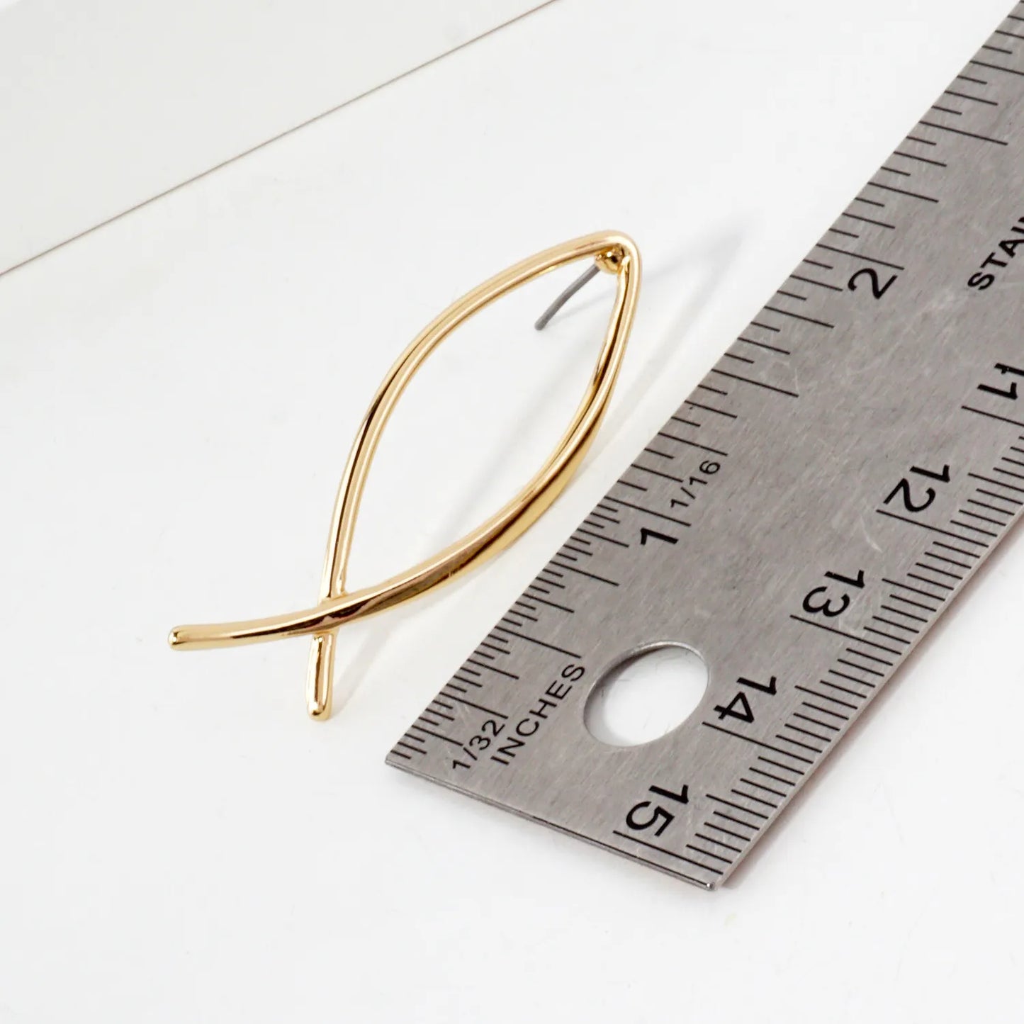 Fish-Inspired Polished Metal Earrings