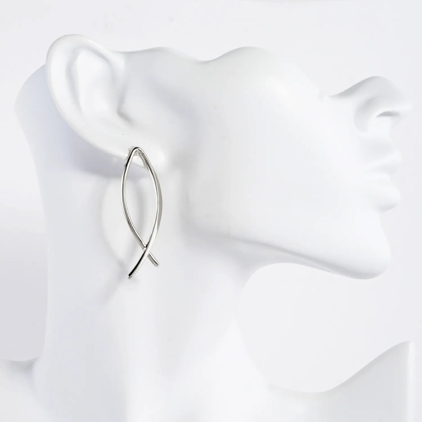 Fish-Inspired Polished Metal Earrings