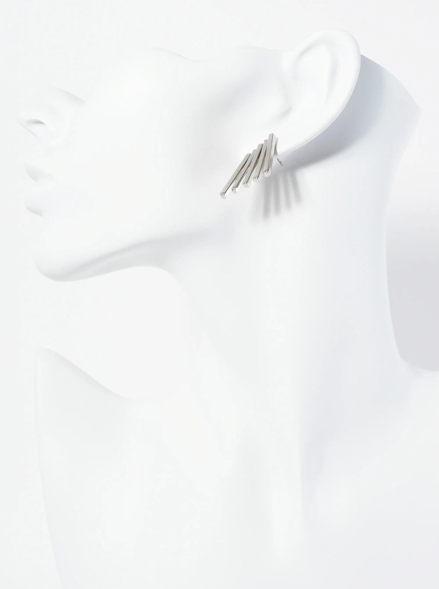 Five Rods Flowing In A Connected Design Post Earrings