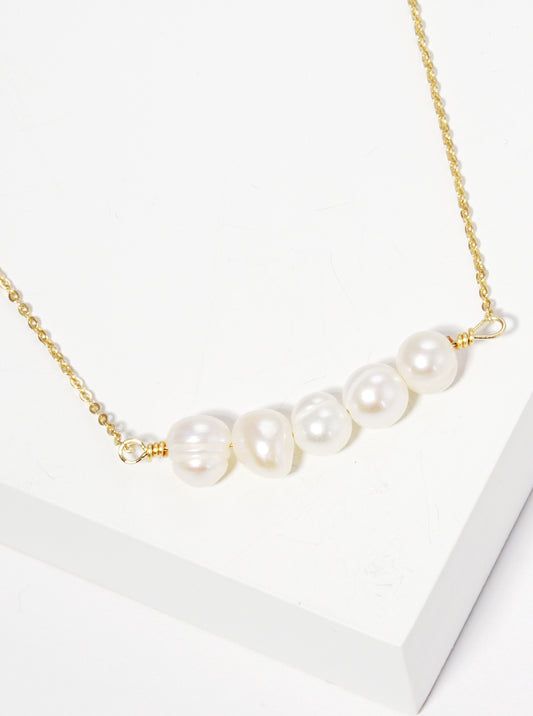 Five Freshwater Pearls Pendant Choker Necklace