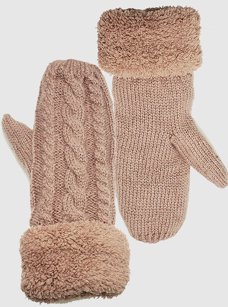 Fleece Lined Acrylic Knit Winter Gloves