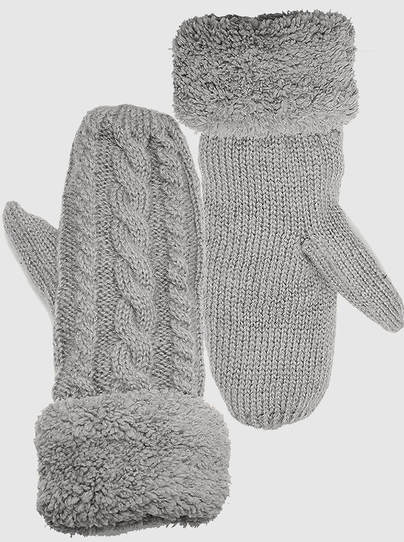 Fleece Lined Acrylic Knit Winter Gloves