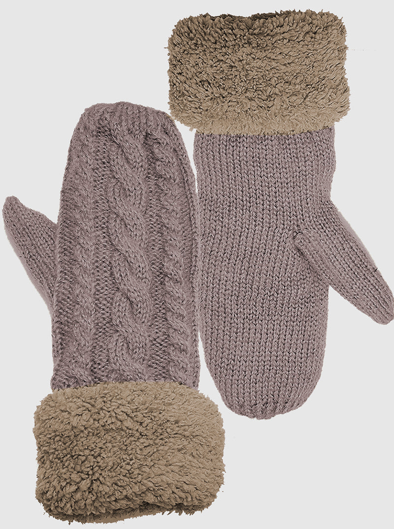 Fleece Lined Acrylic Knit Winter Gloves