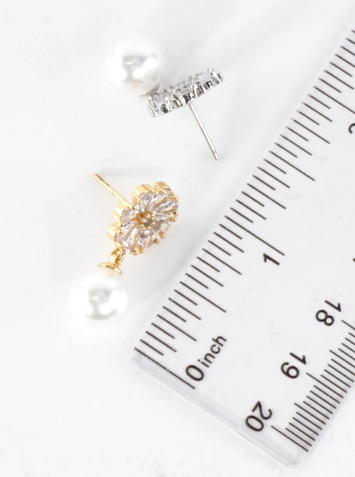 Floral Cubic Zirconia Pave Dangle Earrings