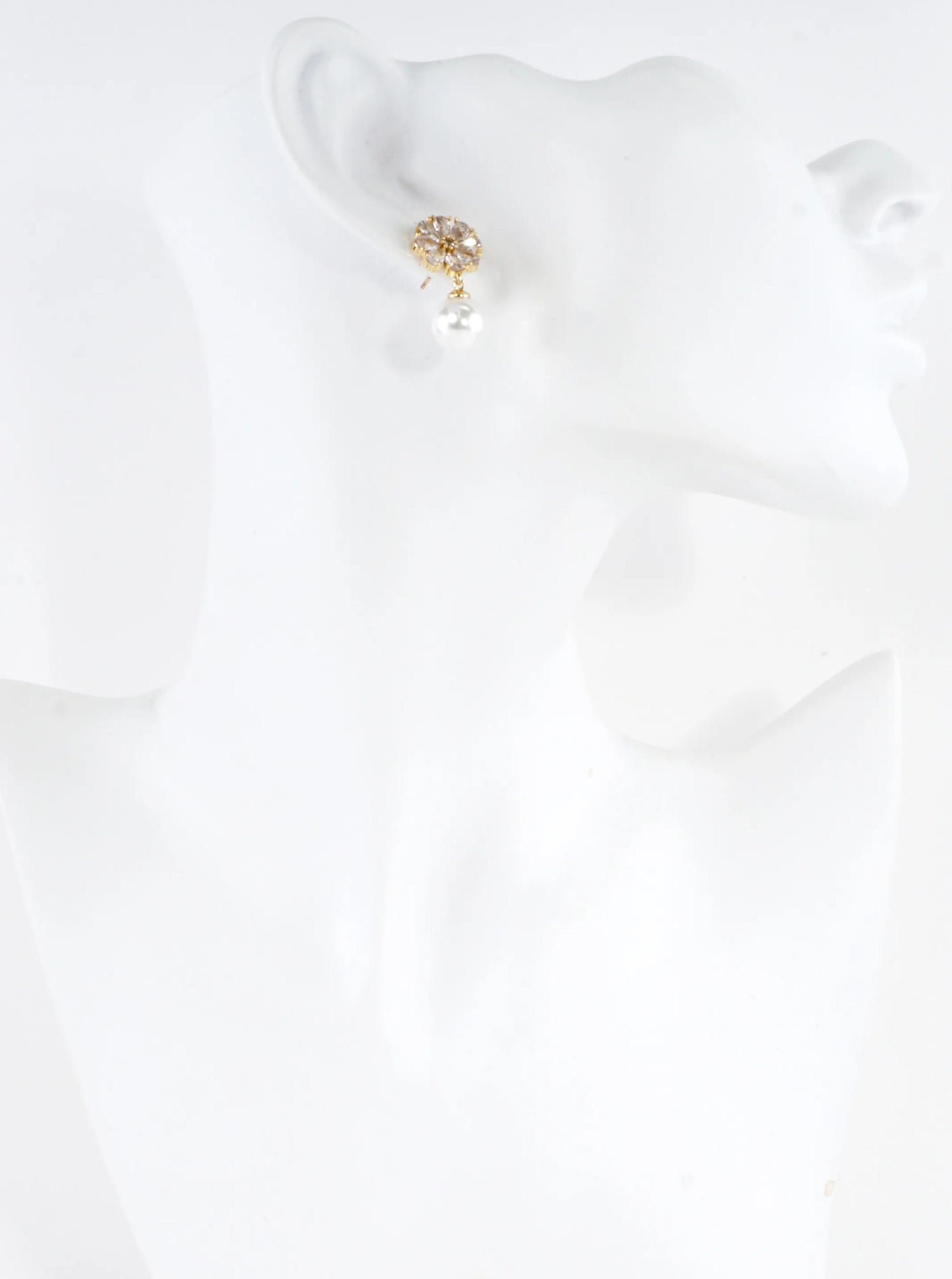 Floral Cubic Zirconia Pave Dangle Earrings