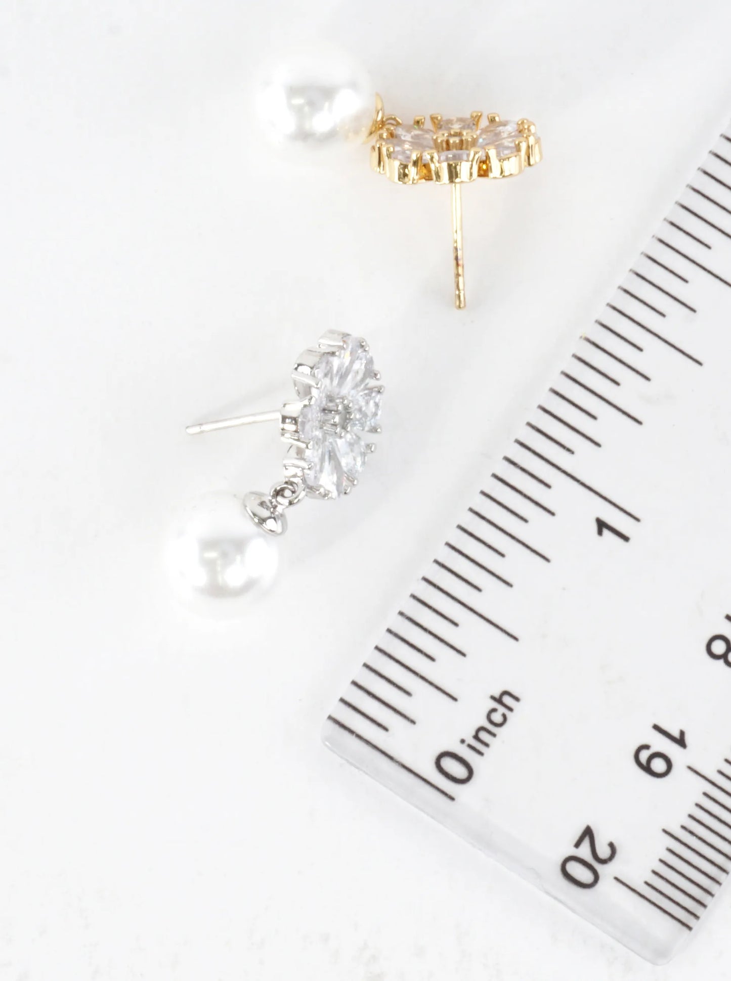 Floral Cubic Zirconia Pave Dangle Earrings