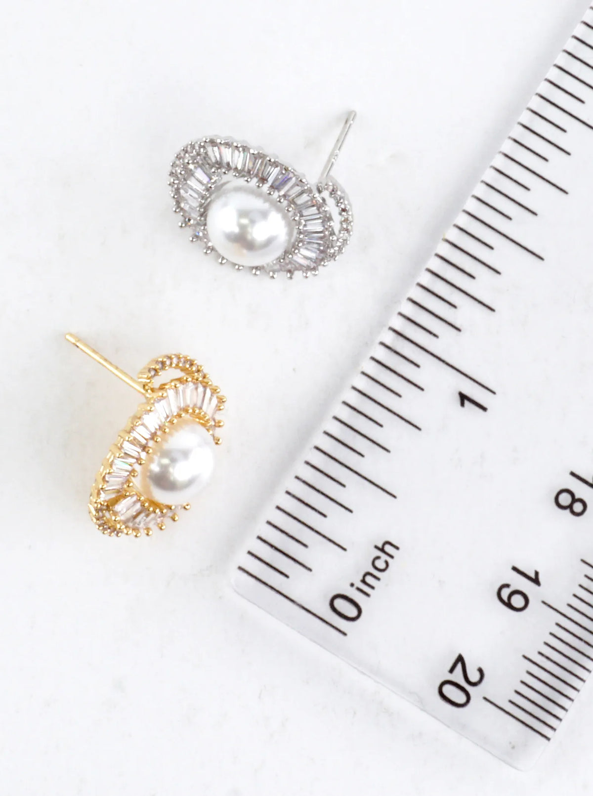Floral Sparkling Pave Stud Earrings