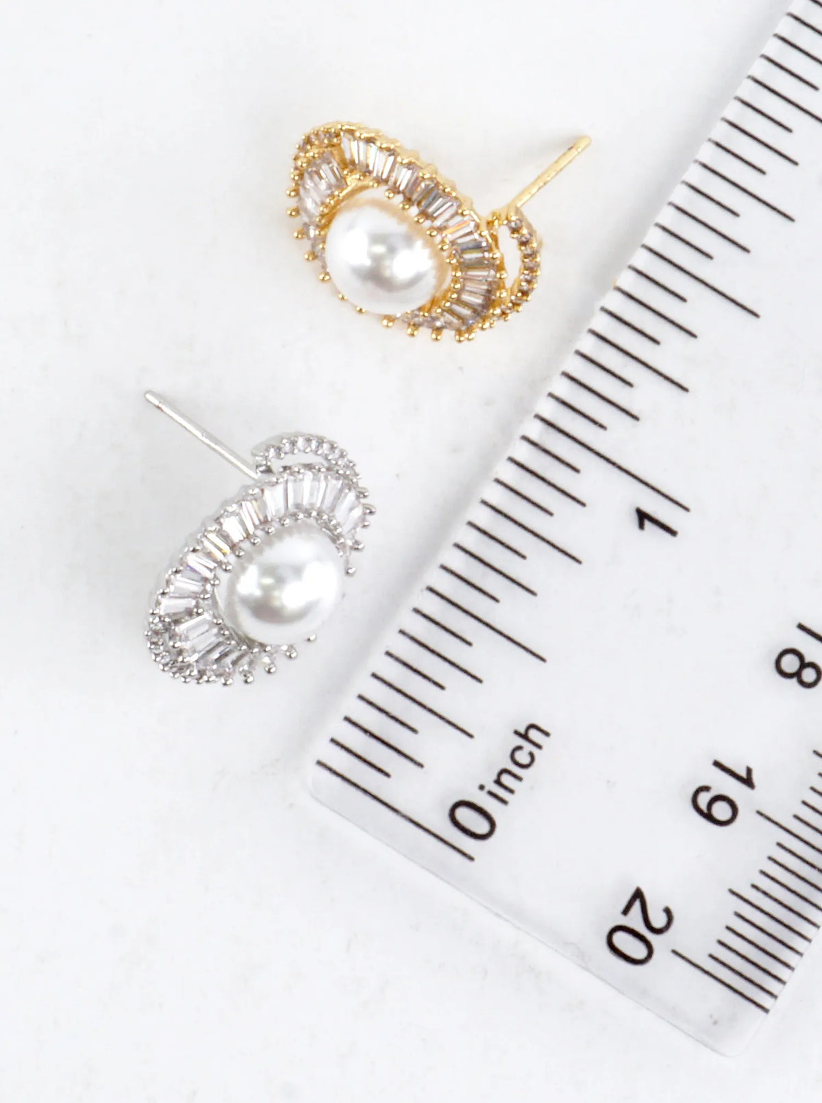 Floral Sparkling Pave Stud Earrings