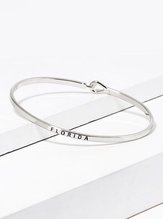 Florida Engraved Inspirational Bangle Bracelet