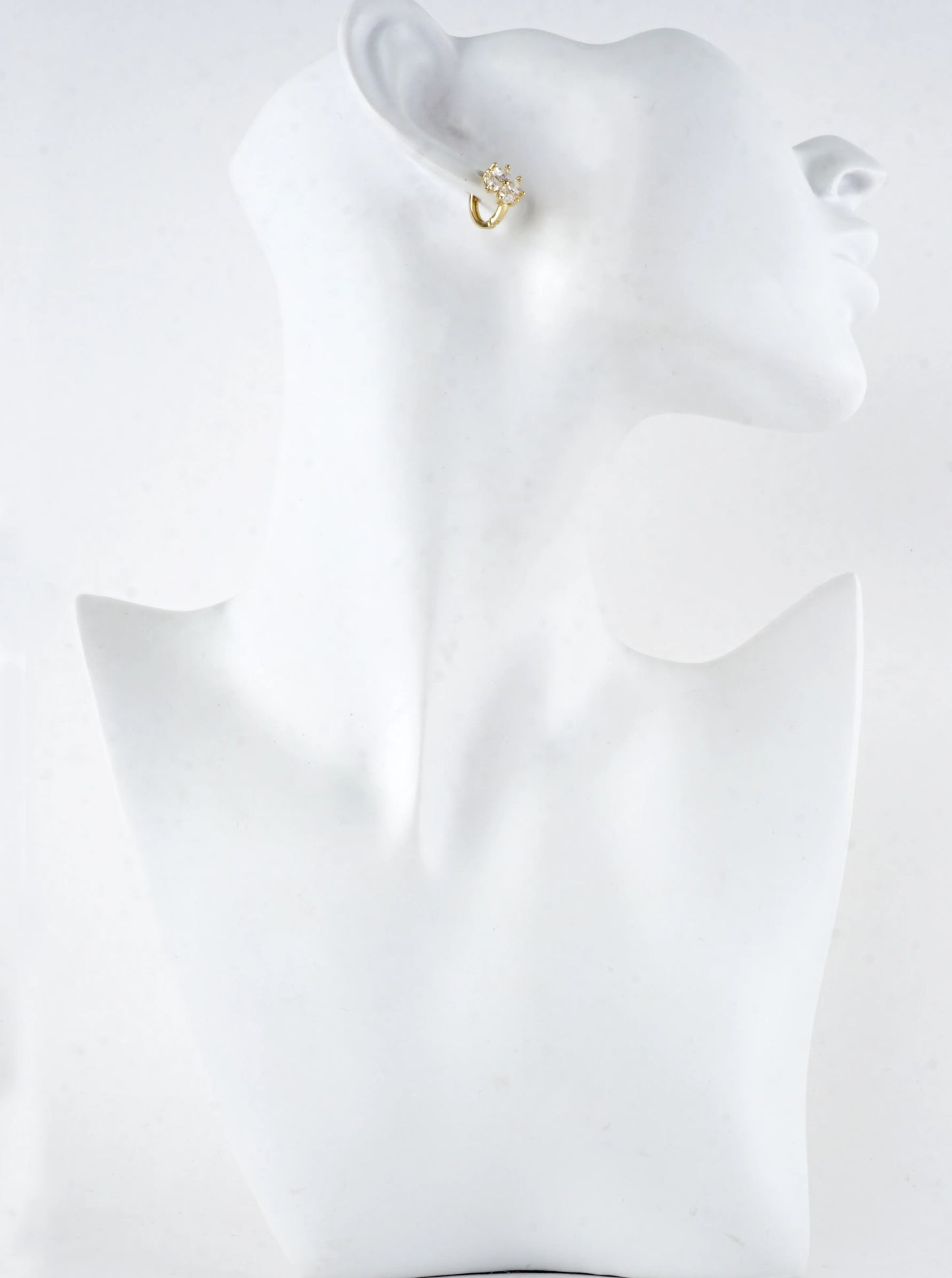 Flower CZ Cluster Huggie Hoop Earrings