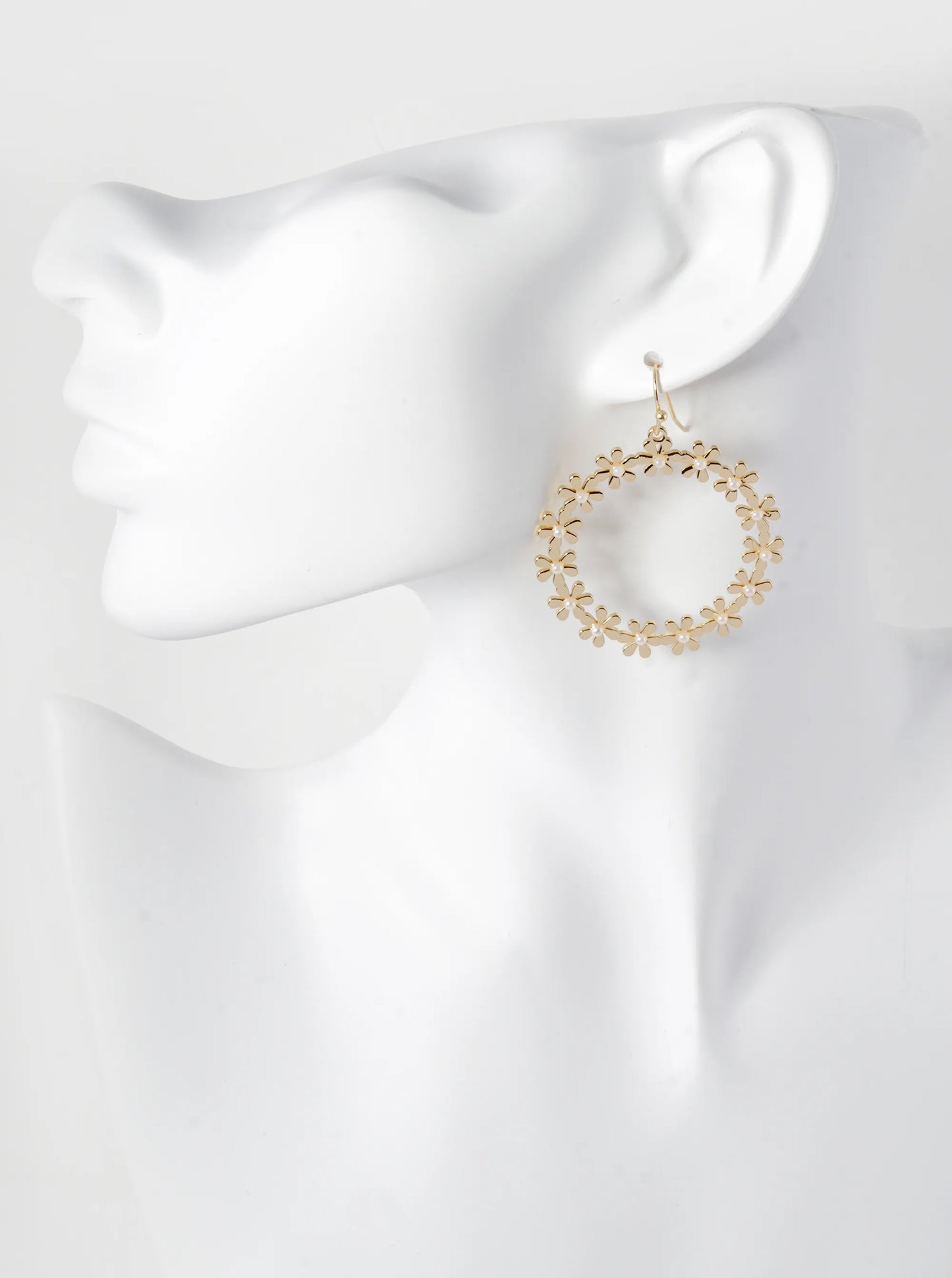 Flower Circle Drop Dangle Earrings
