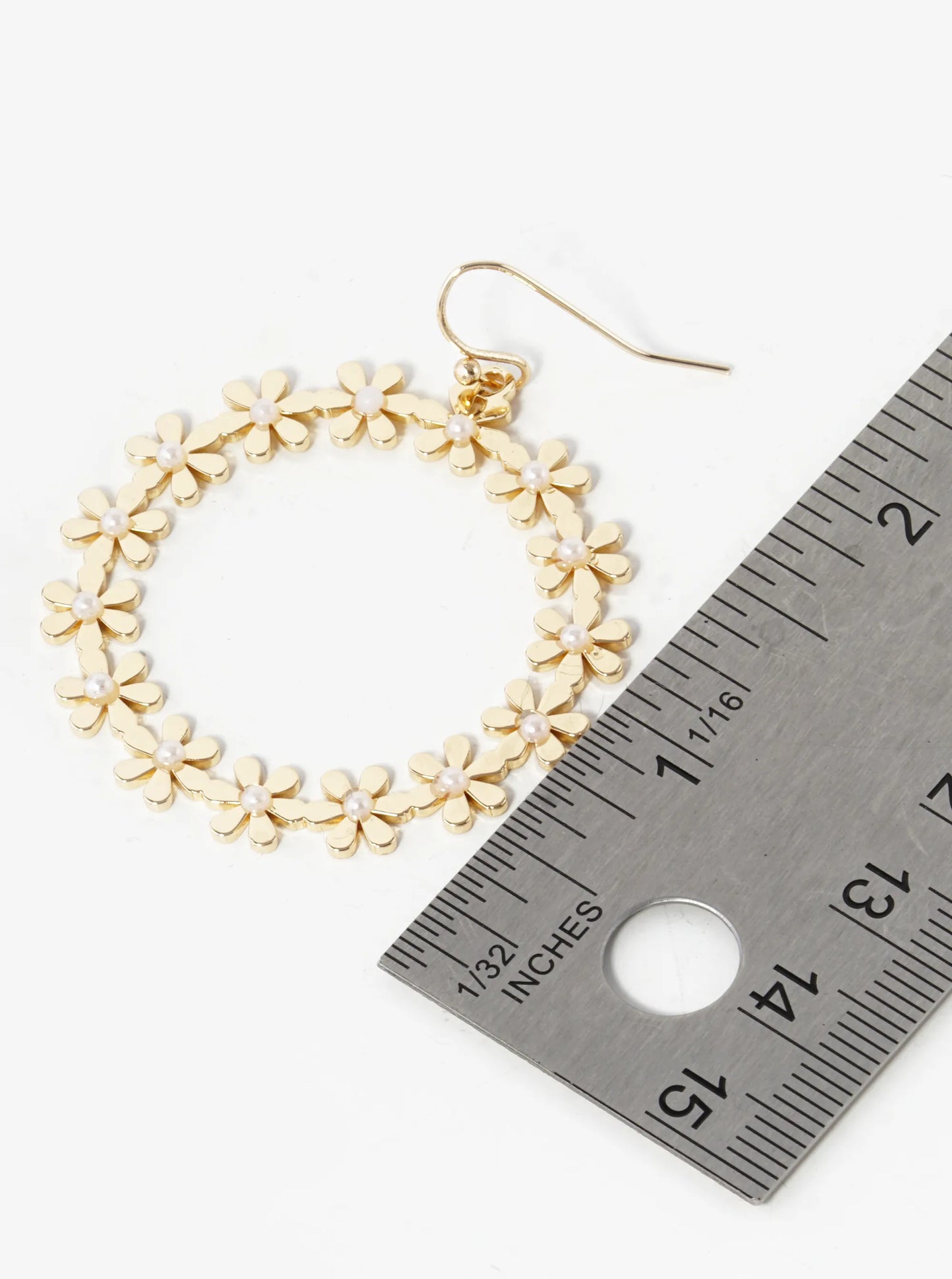 Flower Circle Drop Dangle Earrings