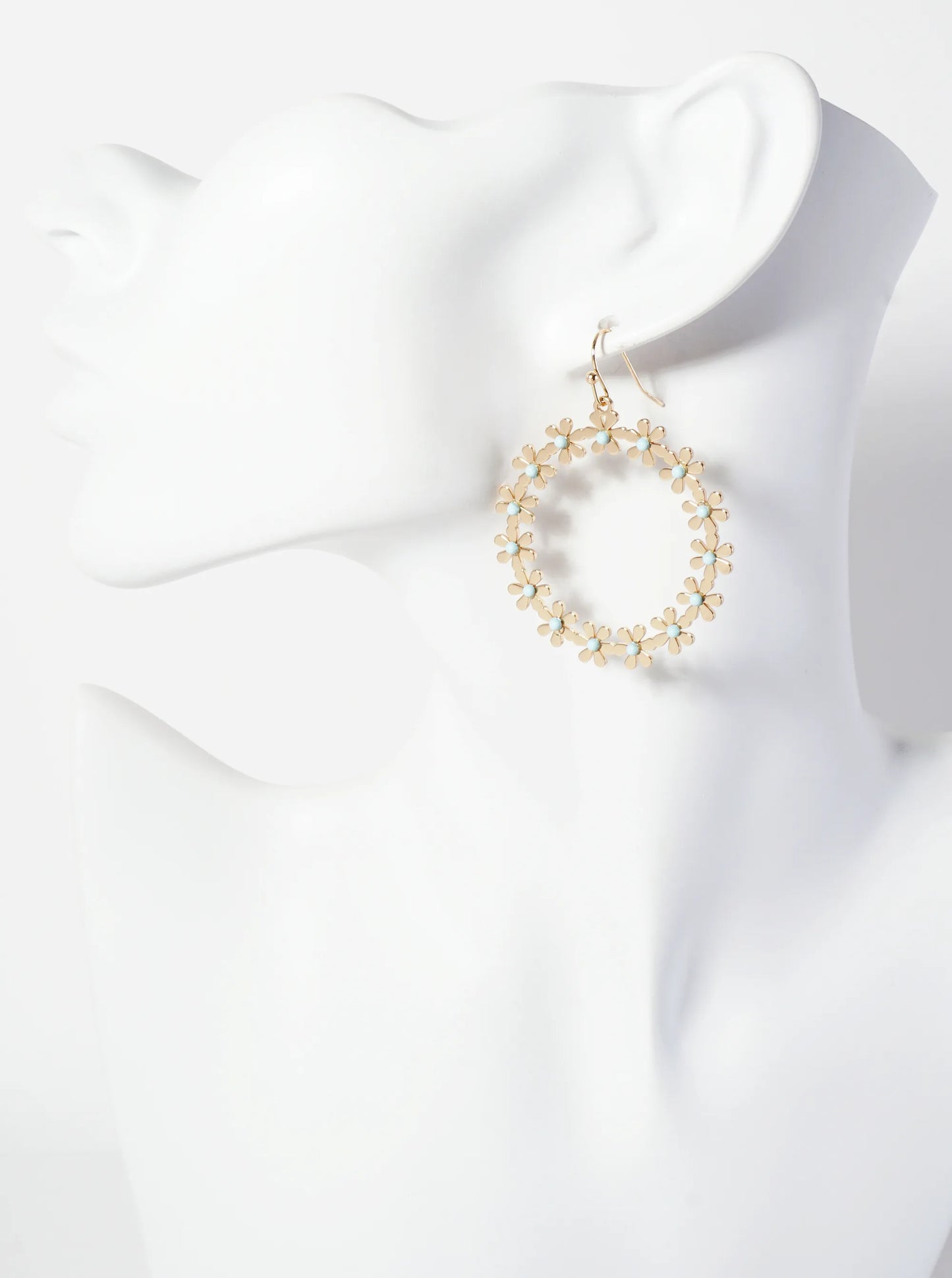 Flower Circle Drop Dangle Earrings
