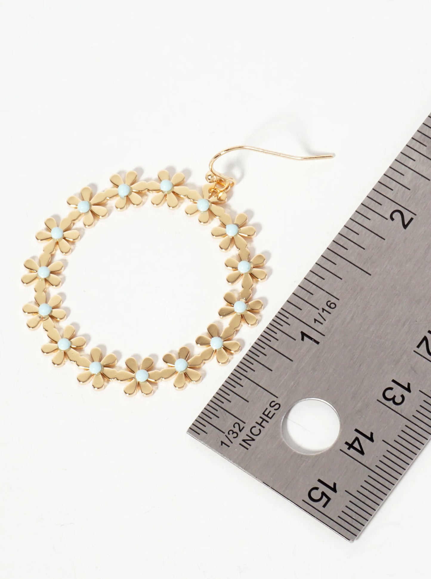 Flower Circle Drop Dangle Earrings
