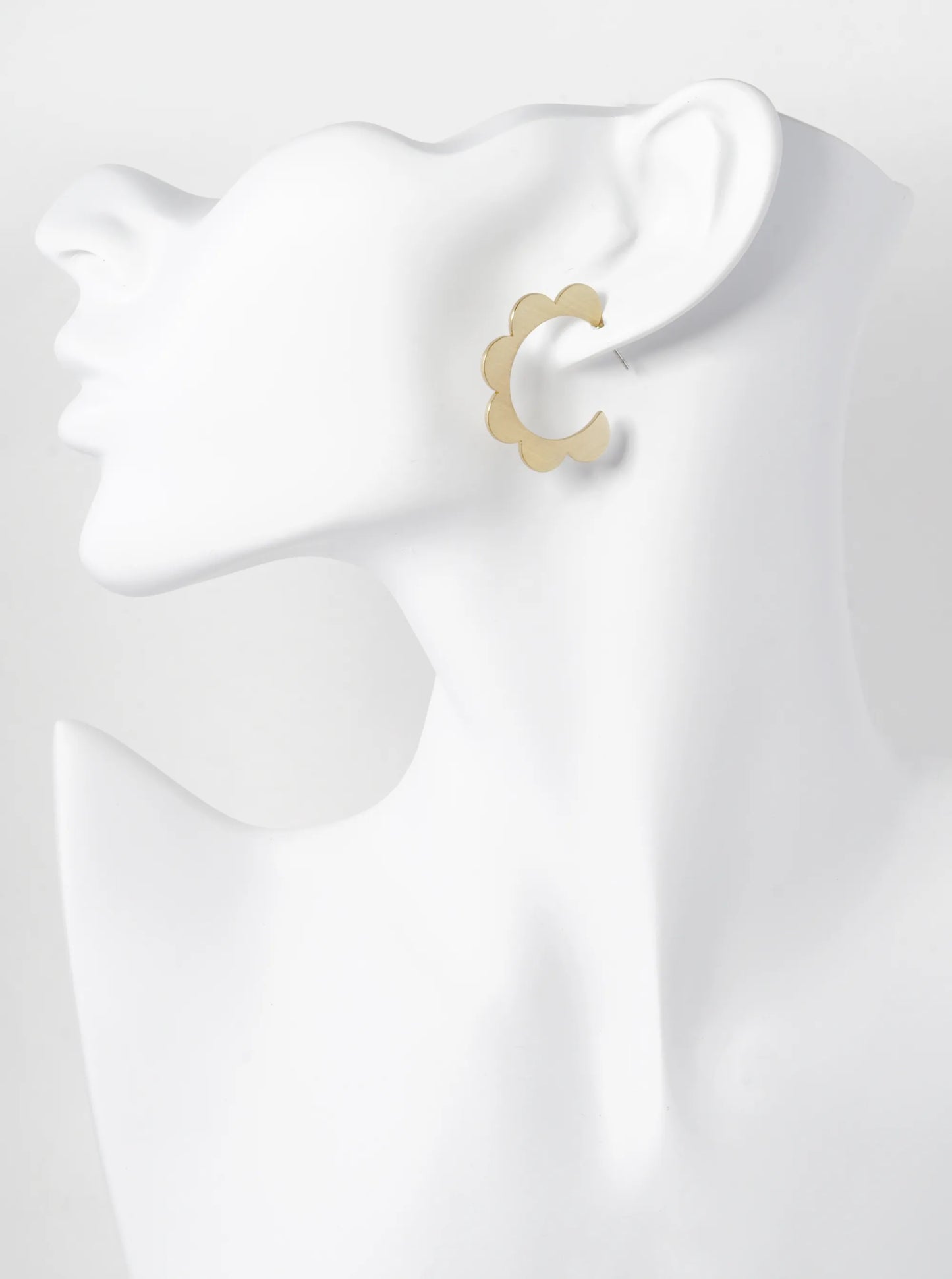 Flower Shape 30mm Brass Hoop Earrings
