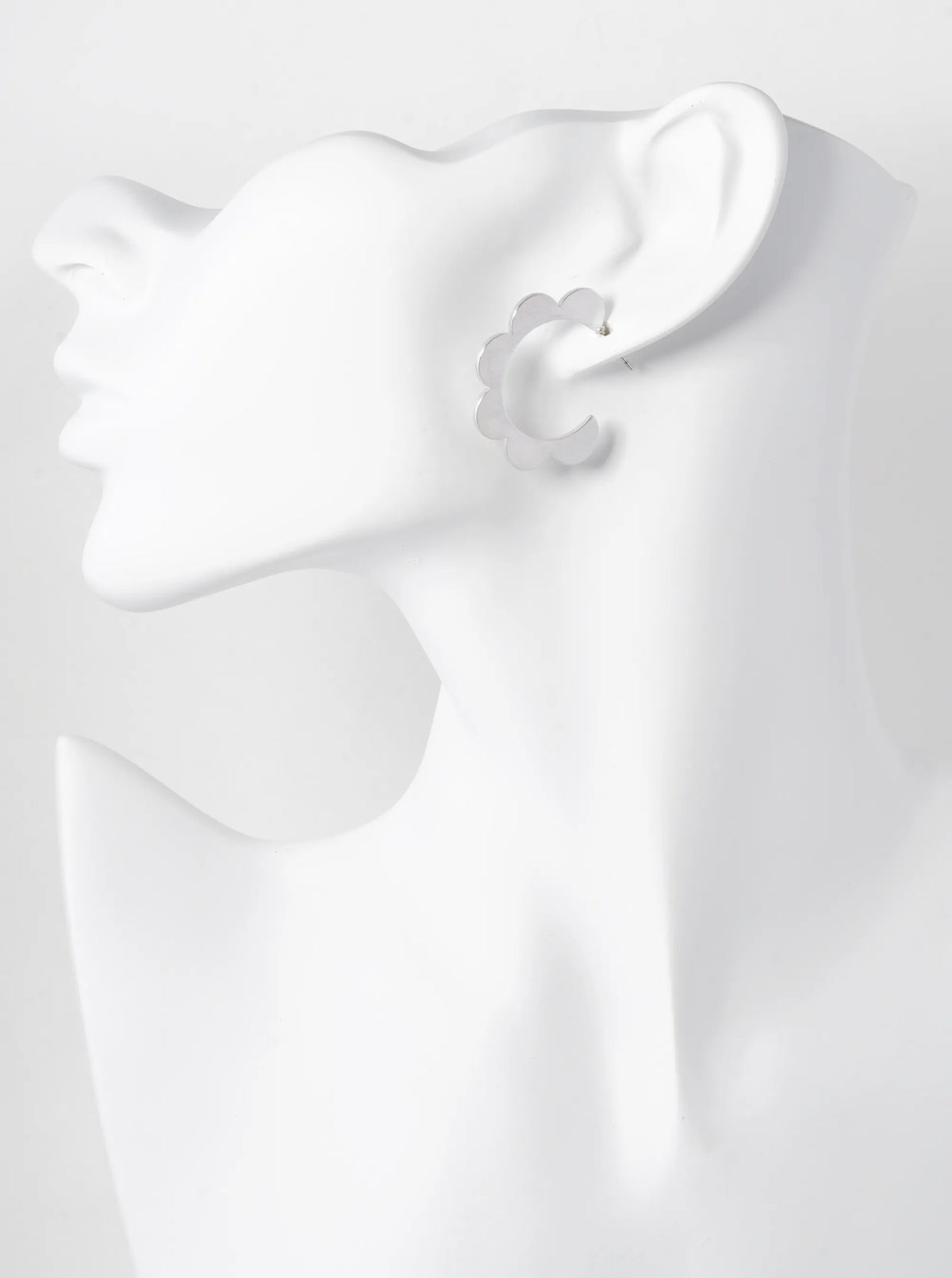 Flower Shape 30mm Brass Hoop Earrings