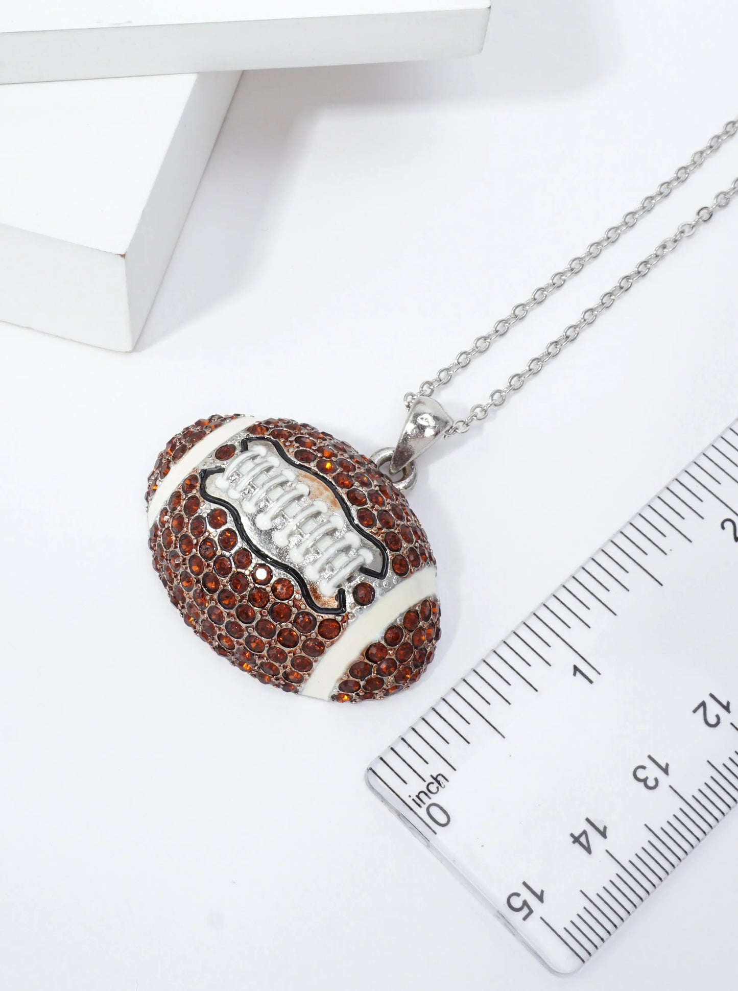 Football Rhinestone Pendant Necklace