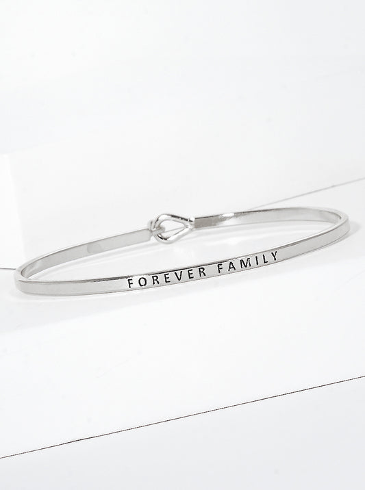 Forever Family Engraved Inspirational Bangle Bracelet