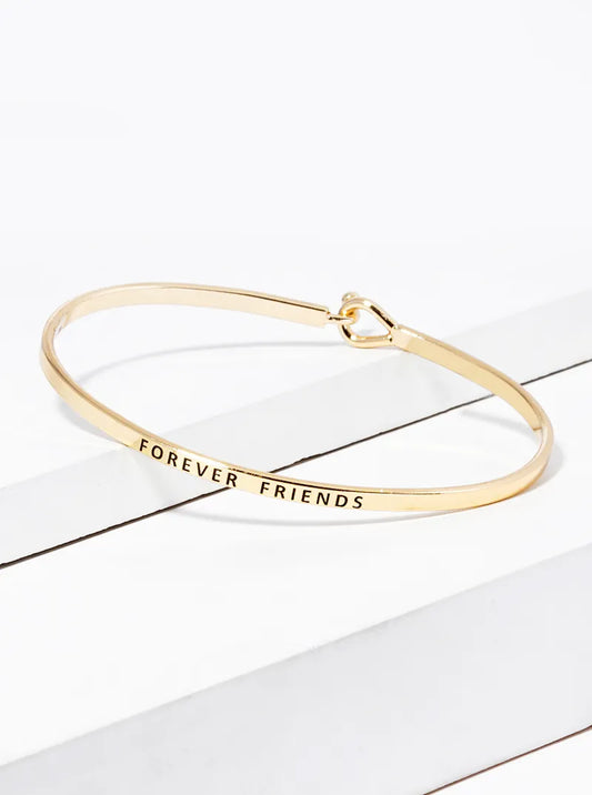 Forever Friends Engraved Inspirational Bangle Bracelet