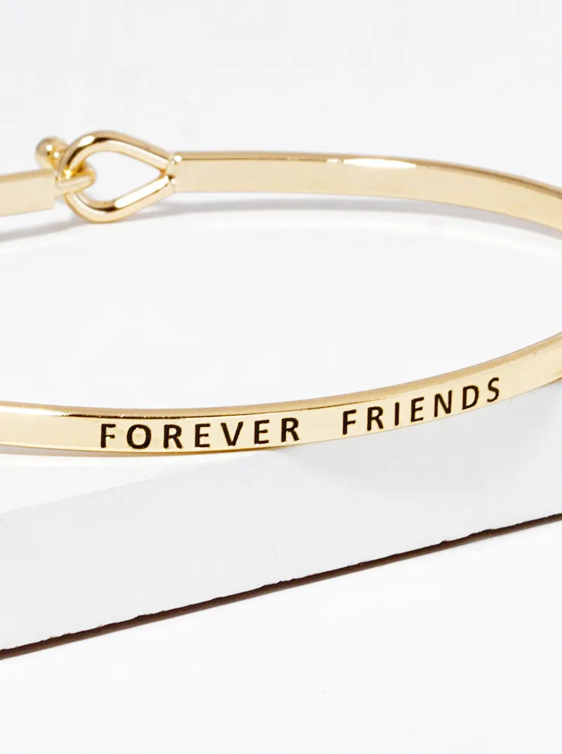 Forever Friends Engraved Inspirational Bangle Bracelet