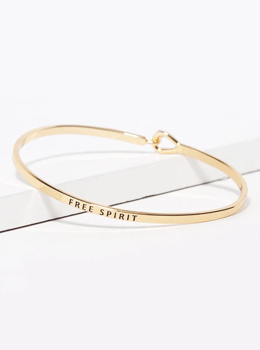 Free Spirit Engraved Inspirational Bangle Bracelet